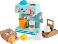 ​Fisher-Price Toddler Toy Learn & Serve Coffee Café Playset with Smart Stages & 10 Pieces for Ages 18+ Months, Multilanguage Version