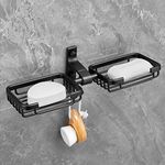 Plantex Aluminum Bathroom Soap Holder with Hook/Soap Stand/Soap Dish/Bathroom Accessories - Black