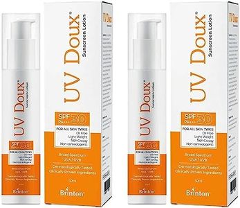 Brinton UvDoux Sunscreen Lotion with SPF 30 in Oil Free Formula| Light Weight & Non Greasy Sunscreen|Protection against UVA/UVB Rays| For All Skin Types- 50 ML x Pack of 2