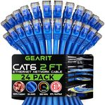 GearIT Cat 6 Ethernet Cable 2 ft (24-Pack) - Cat6 Patch Cable, Cat 6 Patch Cable, Cat6 Cable, Cat 6 Cable, Cat6 Ethernet Cable, Network Cable, Internet Cable - Blue 2 Feet