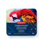 Derwent Chromaflow Coloured Pencils - Art Supplies for Drawing, Sketching, Adult Colouring - Premier, Strong Soft Core Multicolour Colour Pencils - Professional Quality - 72-Tin Pack (2306014)