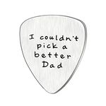 Fathers Day Gift Mens I couldn't Pick a Better Dad Guitar Pick Custom Gift for Daddy Papa Stainless Steel (Matte)