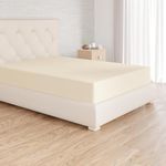 Amazon Basics Bedding Soft Microfibre Fitted Sheet with 12 inch (30 cm) Deep Pocket, 140 x 200 cm, Beige
