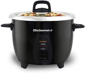 Elite Gourmet ERC2010B Electric Rice Cooker with Stainless Steel Inner Pot Makes Soups, Stews, Porridge's, Grains and Cereals, 10 cups cooked (5 Cups uncooked), Black