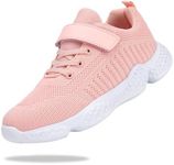 Santiro Kids Shoes for Boys Girls Breathable Knit Athletic Running Sneakers, Pink, 3 Little Kid