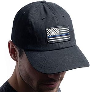 Bone Head Outfitters Blue Honor Hat-Adjustable Unstructured Buckle Closure Hat-Supporting America's Law Enforcement