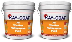 KAY-COAT Solar Heat Reflective Cool Roof Paint, Elastomeric Coating, UV and Wheather Resistant, Fire Retardant ((20Kg, Pack of 2)