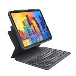 Zagg - Pro Keys Wireless Keyboard and Detachable Case - Compatible with The Apple iPad Air (4th Gen) - iPad 10.9 inch (103406884), Black