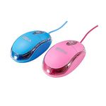 SOON GO Kids Mouse 2 Pack [Pink Blue] for Laptop Mini USB Optical Wired Mice fit for Kids Girls Lady use Compatible with Computer Laptop PC Desktop Windows 7/8/10/XP Vista and Mac