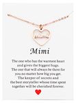 kaisinse Grandma Necklace Nanny Gift Heart Cutout Letter Nana Gigi Mimi Necklace Gift for Grandma from Grandchil with Message Card, Stainless Steel, No Gemstone