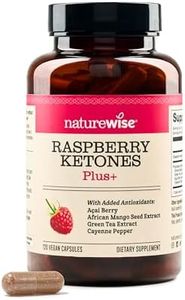 NatureWise Raspberry Ketones Plus - Advanced Ketones in Raspberry Blend Supports Antioxidant Health, Boosts Energy, Supports Weight Targets Vegan & Gluten-Free (120 Veggie Capsules)