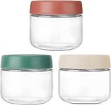 3 Pack 10oz Glass Jars, Overnight Oats Jars, Overnight Oats Container with Screw Lid Airtight, Salad Dressing Sauce Baby Food Kids Snacks Cereal, Milk, Vegetable and Fruit Salad Jam Storage Container