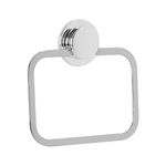 Croydex Stick n Lock 2, Adhesive Towel Ring, 5 Year Rust Free Guarantee, Silver