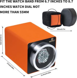 MOZSLY Single Watch Winder – Orange Automatic Watch Box