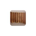Ritach Gold Bracelets for Women 14K Gold Plated Bracelets Set for Women Trendy Thin Dainty Stackable Cuban Link Paperclip Chain Bracelet Pack Fashion Accessories for Women