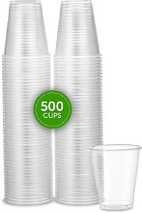 PLASTICPRO plastic Cups 5 oz Disposable Clear Beverage Tumbler (500 Count)