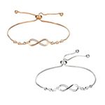 Peora Combo of Gold & Silver Plated Cubic Zirconia Studded Adjustable Bracelets Gift for Women