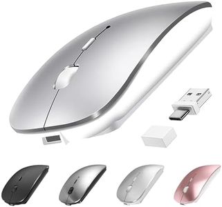 Wireless Bluetooth USB C Mouse for MacBook Air Surface Pro iMac, Wireless Type C Rechargeable Mouse Compatible with Mac Book Air Pro/iPad Air/Laptop/Computer/Desktop, Silent Optical Travel Mouse