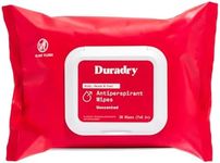 Duradry Antiperspirant Wipes - Maximum Strength, Antiperspirant for Hands & Feet, Deodorizing Sweat Wipes, Talc-Free, Blocks Sweat & Odor, Dermatologist Recommended - Unscented, 1-Pack