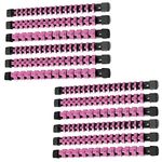 ALOANES 12 PC ABS Socket Organizer,1/2 inch, 3/8 inch, and 1/4 inch Drive Socket Rail Holders, Heavy Duty Socket Racks, Black Rails with Pink Clips x 172 Clips