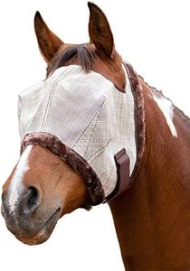 Kensington Fly Mask Fleece Trim for Horses - Protects Face, Eyes from Flies, UV Rays While Allowing Full Visibility - Breathable Non Heat Transferring, Perfect Year Round, (XL, Grey)