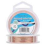 BENECREAT 22Gauge/0.6mm Bare Copper Wire with Oil Coated, Tarnish Resistant Copper Wire for Jewelry Craft Making, 66 Feet/20m