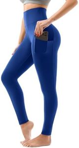SINOPHANT High Waisted Leggings with Pockets Women, Full Length Capri Buttery Soft Stretchy Yoga Pants(Full Royal Blue,XXL)