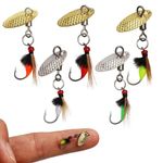 Dovesun Fly Fishing Lures Fly Fishing Flies Wet/Dry Fishing Lures Fly Fishing Accessories With Fishing Spinner For Bass Sunfish, Pike Hook 16# 5pcs