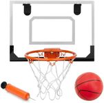 Indoor Mini Basketball Hoop Set Electronic Backboard with 1 Balls for Kids Adults Over The Door Wall Mounted Basketball Goal Fits Glass, Tile, Smooth Wood