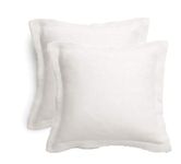 Gyulin Pack of 2 100% Cotton 300 Thread Count European Square Pillow Shams Envelope Style Pillow Cover Pillowcase Pillow Protector Cushion Cover Non Zippered Only Cover No Insert 60x60CM White