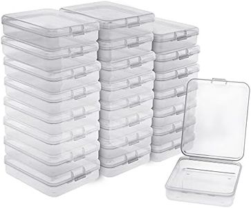 BELLE VOUS 24pz Scatole Plastica con Coperchio Incernierato Porta Minuteria - Scatola Plastica Trasparente L11,5 x L9,2 x A2,8 cm - Contenitori Plastica con Coperchio per Pillole, Perline e Gioielli