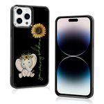 for iPhone 14 Pro Max Case [You are My Sunshine] Sunflower Elephant Cute Phone Case for Girls Women - 6.7 Inch