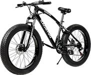 Shanti A1 Fat Tyre Mountain Bikes for Unisex,21 Gear Speed,26 * 4T, Mountain Bikes for Unisex,(Shimano Gear) Black (Black) 65 Inches