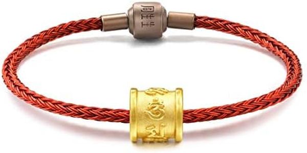 Chow Sang Sang 999 24K Solid Gold Buddhist Mantra Om Mani Padme Hum Blessing Charm Bracelet for Women 86695C