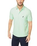 Nautica Men's Short Sleeve Solid Stretch Cotton Pique Polo Shirt, Ash Green, Large