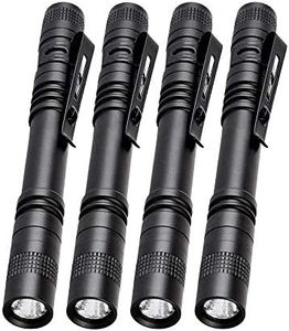 4 Pcs 1000LM LED Penlight Flashlight Tactical Torch with Clip,Portable Mini Penlight, Small Waterproof Flashlight for Nurses,Check, Work, Repair and Security Night Patrols(13.3 cm) (4 pack)