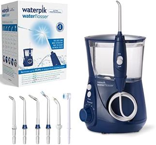 Waterpik Ultra Professional Waterflosser feststehende Munddusche mit 7 Aufsätzen, Druckbereich von 0,7-7 Bar regulierbar über 10 Druckeinstellungen, integrierter Timer, Blau (WP-663EU)