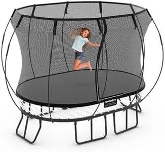Springfree Outdoor Oval Trampoline with Enclosure and SoftEdge Mat, 6' x 9'
