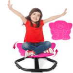 TERRAMUS Elephant Swivel Chair for Kids, 360° Spinning Seat, Toddler Sit and Spin Wobble Chair, Sensory Balance Toys, Autism Adhd Chairs, Play Equipment Relief Motion Sickness for Boys Girls (Pink)