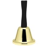 Metal Hand Bell, Christmas Jingle Bell Hand Held Bell with Handle, Tea Bell Service Ring, Loud Call Hand Bell, Counter Reception Bell