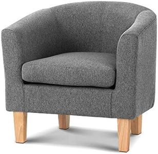 Artiss Armchair Grey Recliner Lounge Dining Chairs Sofa Nursing Occasional Reading Seating Armchairs Home Living Room Bedroom Furniture Upholstered with Linen Fabric + Wood Legs