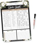 Magnetic Chore Chart for Kids and Families – Reusable Dry Erase Responsibility Board – Daily Toddler Chore Chart for Ages 4-6 – 12x17