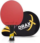 DRAXX Sports Table Tennis Bat 6 Stars Professional Carbon Paddle with Pro Rubber | Superior Control, Spin & Power | High-Performance Ping Pong Racket | 2.0mm Sponge & EVA Case for Ultimate Protection