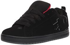 DC Men's Court Graffik Skate Shoe, Black/Red, 8 UK