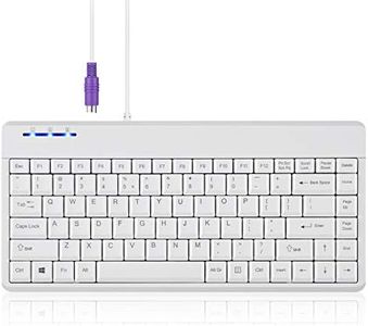 Perixx PERIBOARD-409PW Wired PS2 Mini Keyboard - 12.36x5.75x0.79 inches Dimension - White - US English Layout