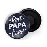 dhcrafts Fridge Magnet Blue Color Best Papa Ever Blue Glossy Finish Design Pack of 1 (58 mm)