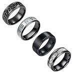 yfstyle 4PCS Stainless Steel Rings 