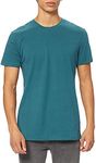 URBAN CLASSICS Stretch T-Shirt with Round Neckline, Basic Tee with Figure-Hugging Cut, Short-Sleeve Elastic Men's T-Shirt, Regular Fit, 100% Jersey Cotton, Colour: Teal, Size: XL