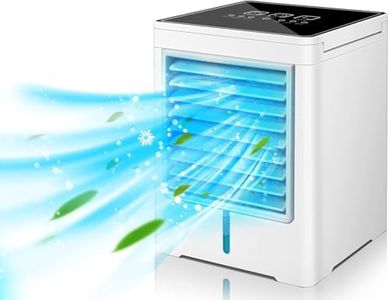 Portable Air Conditioners fan, Evaporative Air Cooler, USB Personal Mini Air Cooler with 3 Wind Speeds & 3 Timers Touch Screen Desktop Cooling Fan for for Home Room Camping Car Office