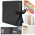 HXC Photo Album for DIY Photo Album for Gluing Photo Book 215 mm x 150 mm Scrapbook Album Ring Binder Photo Album with Sticker, Scrapbook Photo Albums for Guest Book Birthday Baby Photo Album 60 Pages